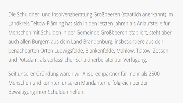 Schulden in 15528 Spreenhagen, Erkner, Fürstenwalde (Spree), Bad Saarow, Heidesee, Grünheide (Mark), Storkow (Mark) oder Rauen, Gosen-Neu Zittau, Reichenwalde